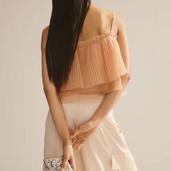 NWT By Anthropologie Pleated Tulle Tank - Picture 3 of 7